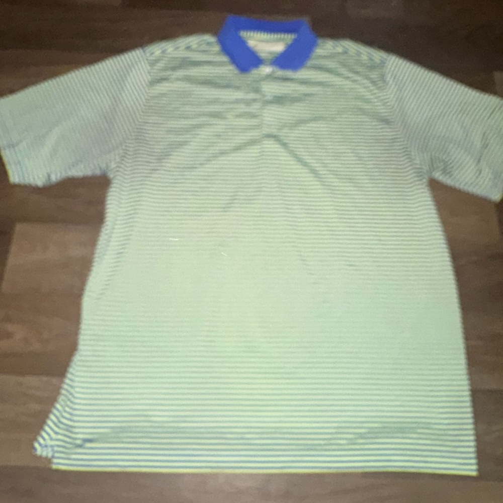 Donald Ross Men’s Blue and Green Golf Shirt XL